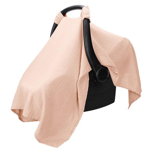 Muslin Car Seat Cover - Blush