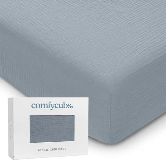 Muslin Crib Sheet - Pacific Blue
