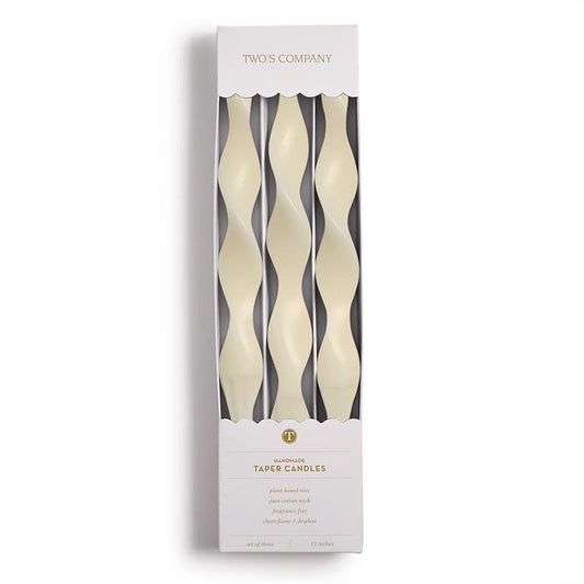 Twist Taper Candles - Ivory