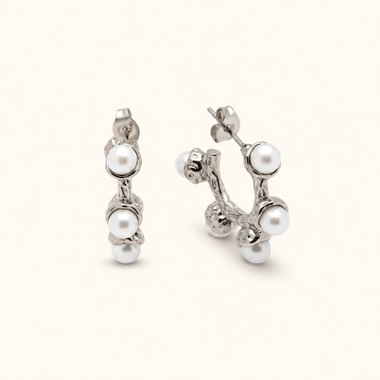 Serenity Glow Hoops - Silver