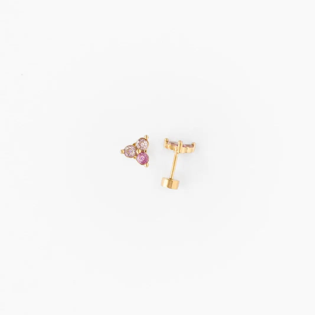 Ombré Gem Stud Earrings - Pink