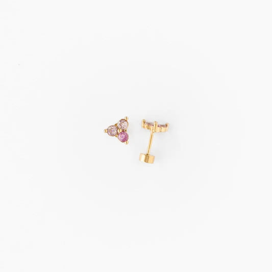 Ombré Gem Stud Earrings - Pink