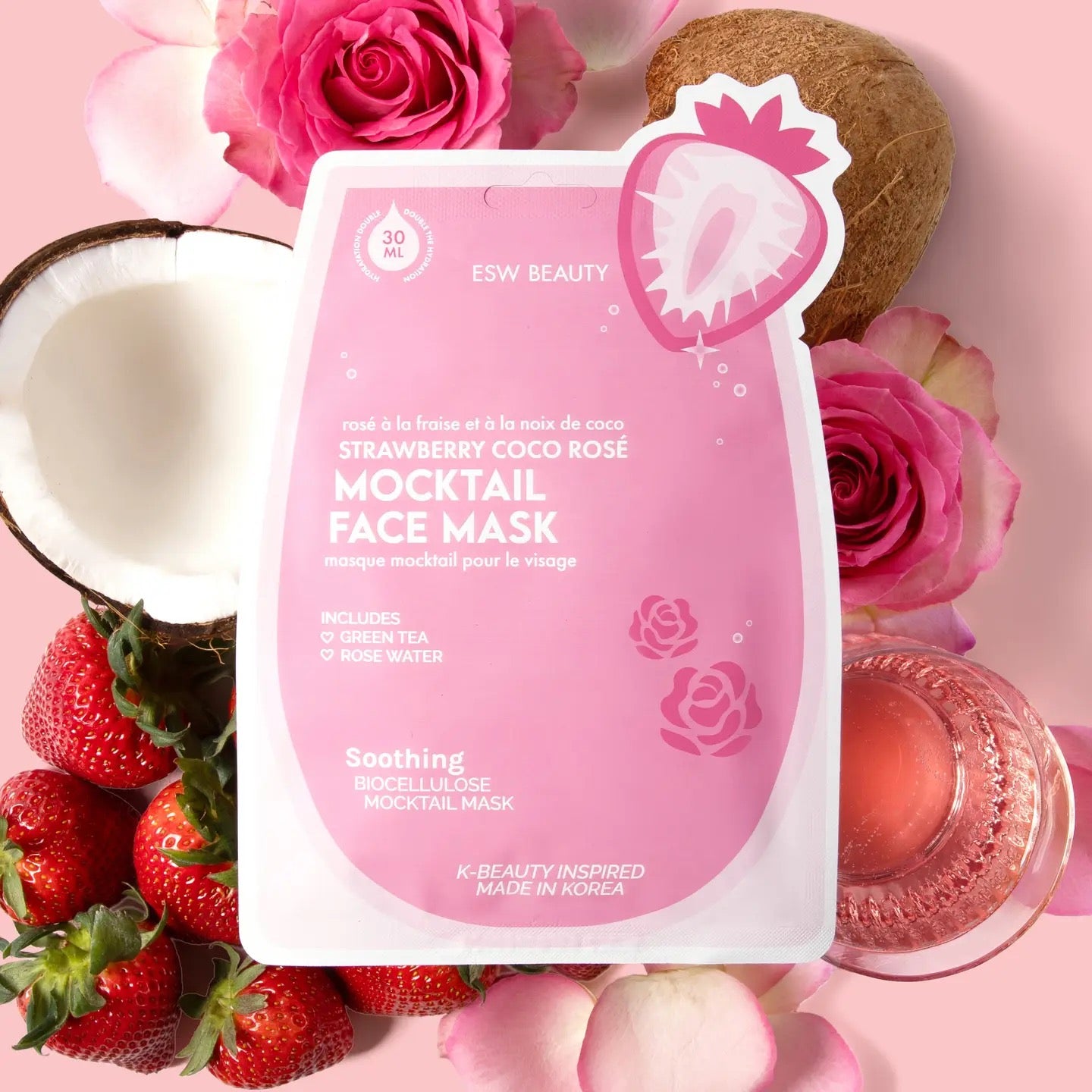 Coco Paper Mask Strawberry Coco Rosé Mocktail Mask – The Providence Shoppe