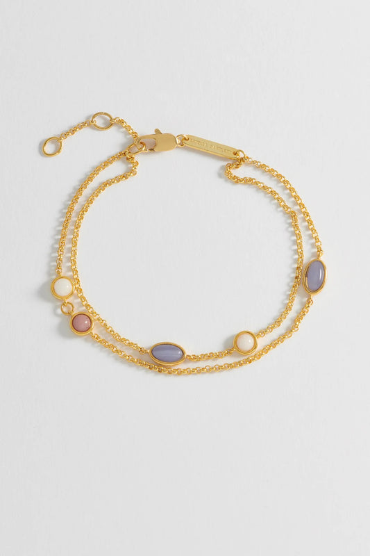 Gemstone Double Chain Bracelet