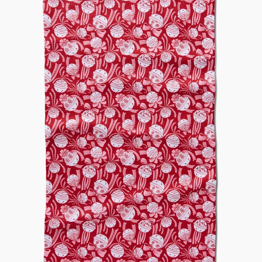 Holiday Bells Bows Tea Towel