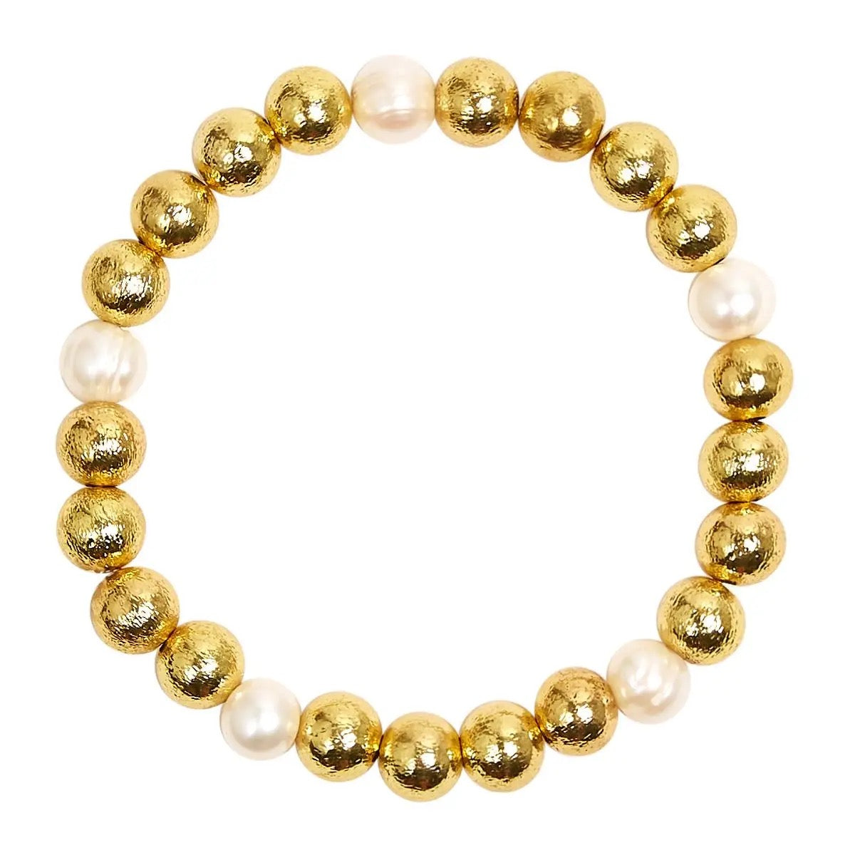 Georgia - Gold & Freshwater Pearl Beaded Bracelet