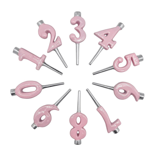 Number Candle Holder Set - Pink