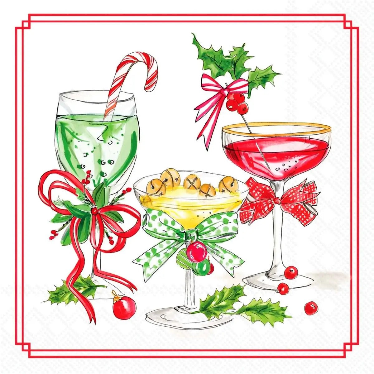Candy Canes & Cocktails Cocktail Napkins