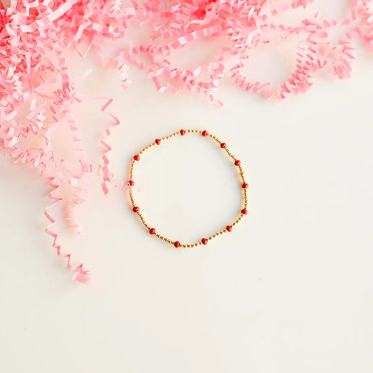 Dainty Poppi Bracelet in Maroon