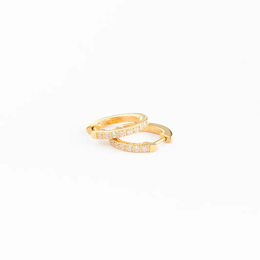 Gold Diamond Hoop Earrings