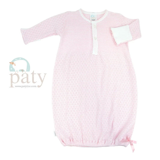 Paty Knit, Placket Gown - Pink