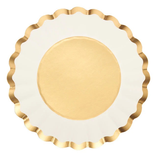 Salad Plate Gold & White