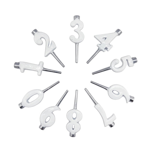 Number Candle Holder Set - White