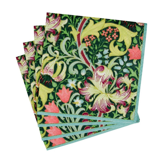 Golden Lily Forest Cocktail Napkins