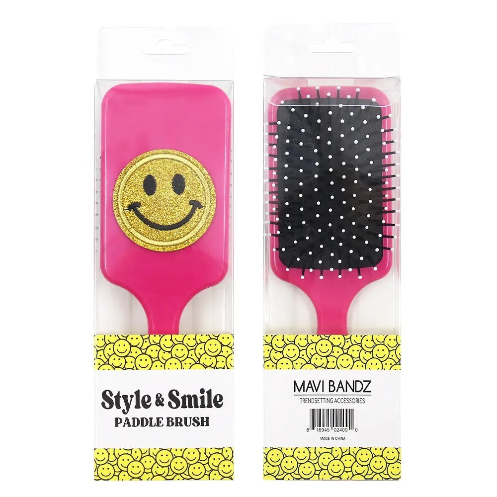 Glitter Smiley Face Hair Brush