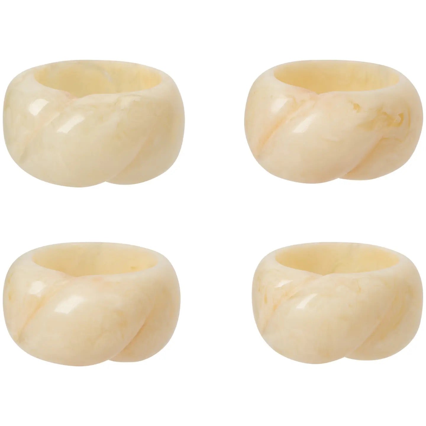 Ivory Resin Napkin Ring - Set of 4
