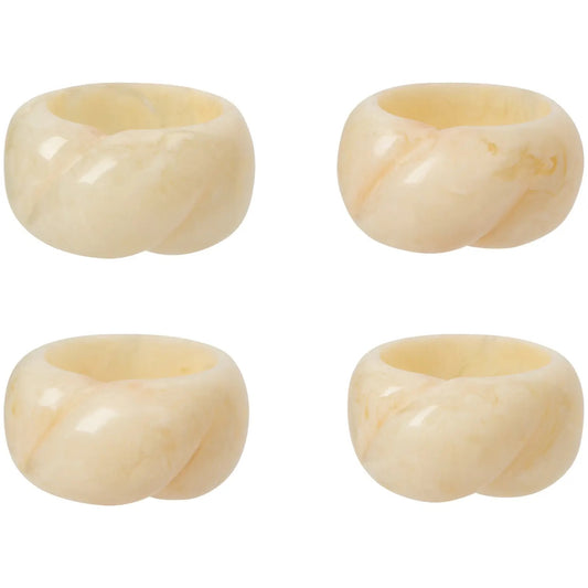 Ivory Resin Napkin Ring - Set of 4
