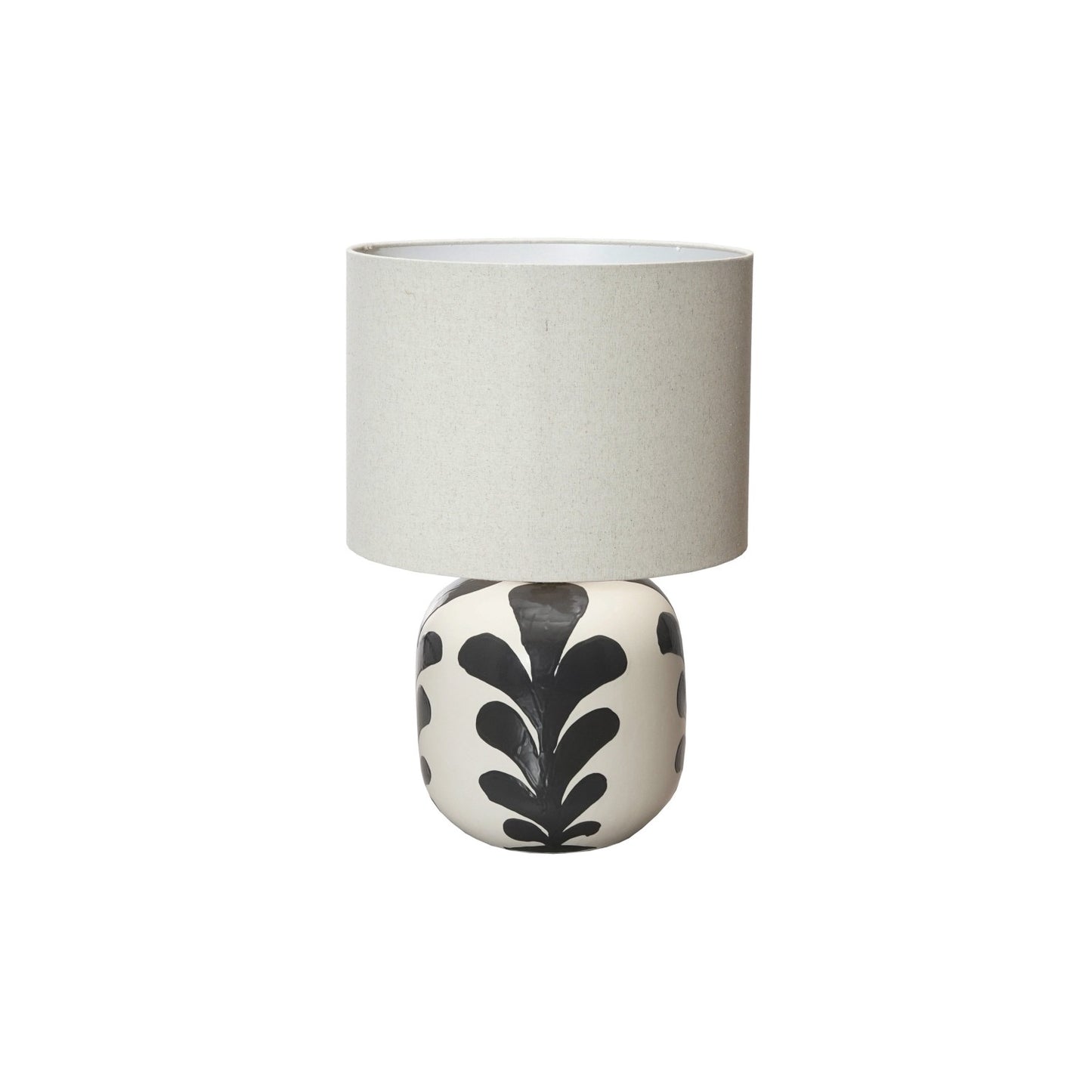 Stoneware Table Lamp w/ Abstract Design