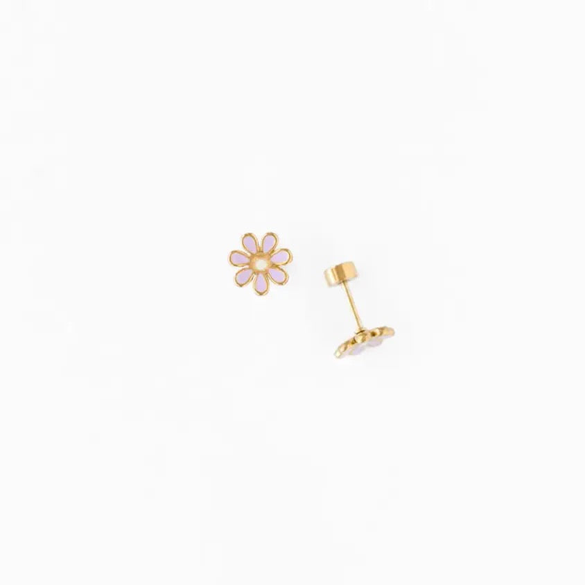 Daisy Stud Earrings - Lilac
