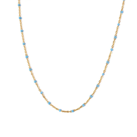 Enamel Bead Necklace - Blue