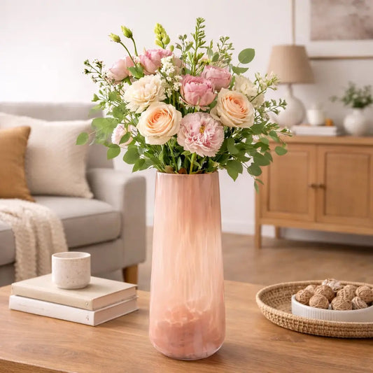 12" Long Elegant Glass Vase