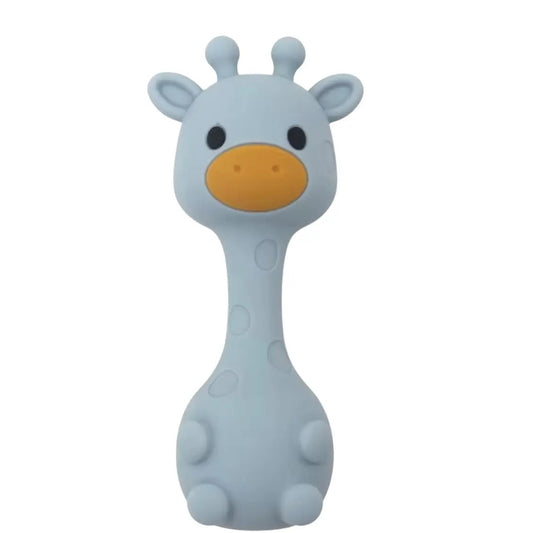 Silicone Giraffe Rattle - Blue
