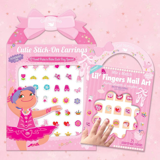 Stick-On Earring and Nail Sticker Gift Set