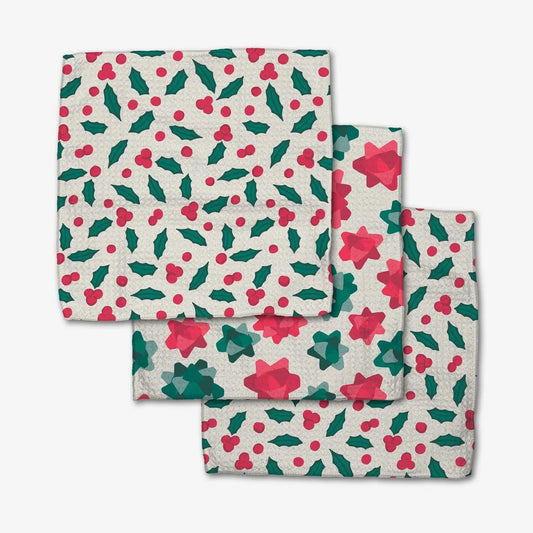 Christmas Bows Dishcloth Set