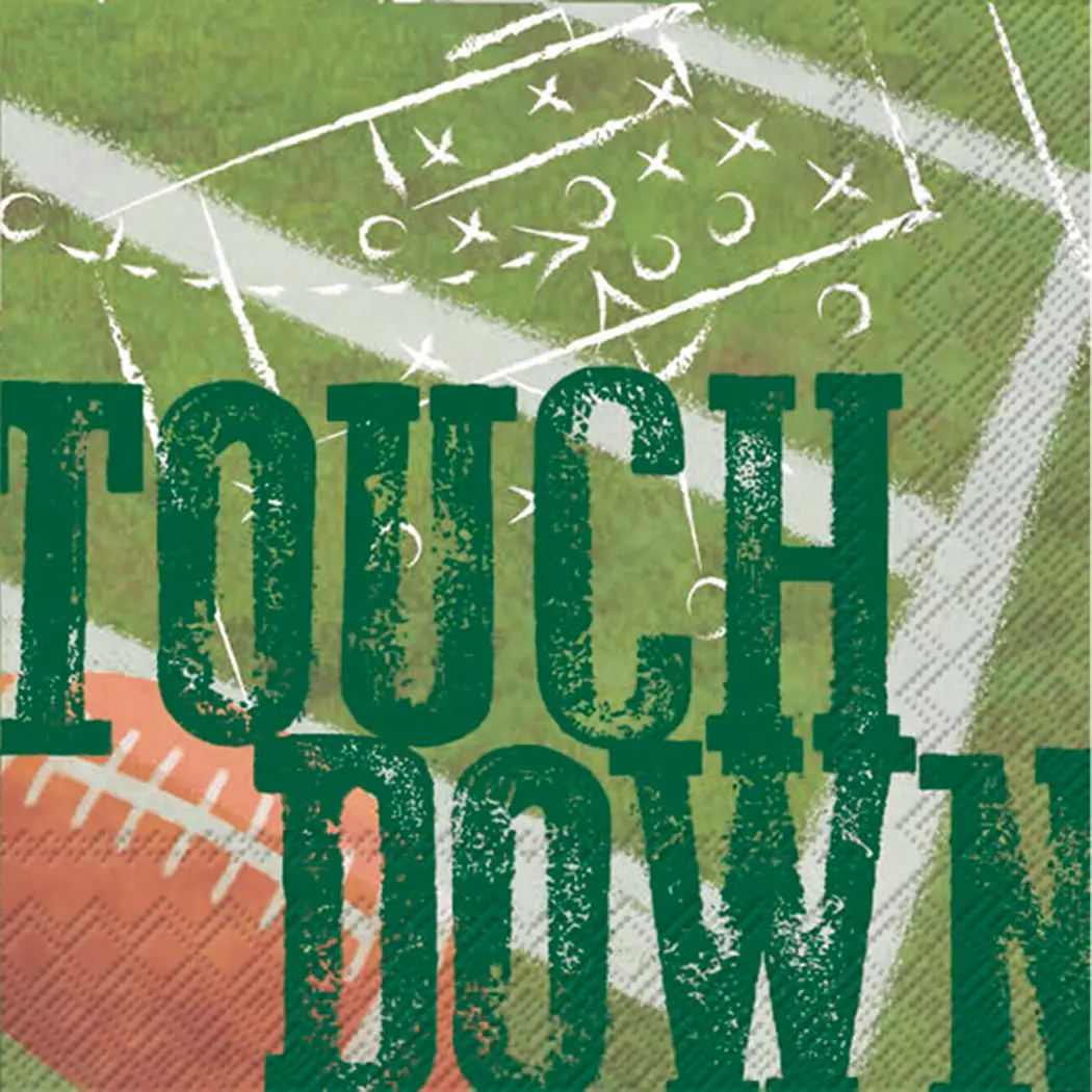 Paper Cocktail Napkins Pack of 20 Touchdown Football