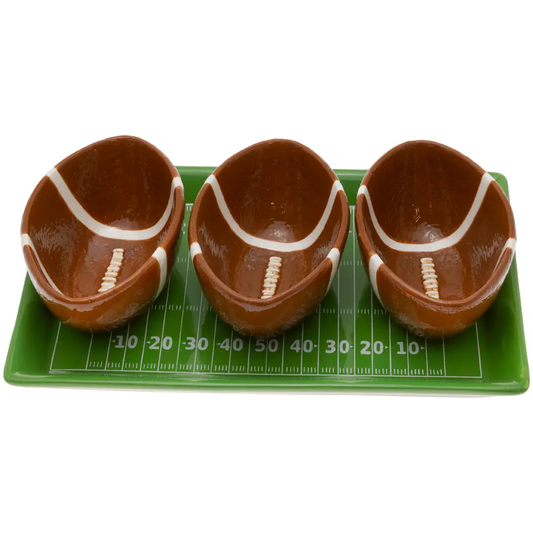 Football Fever Condiment Tray Set of 4 Fall