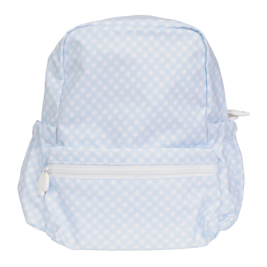TOT Backpack- BLUE GINGHAM
