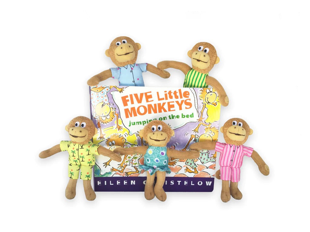Five Little Monkeys Book & Plush Monkey Set