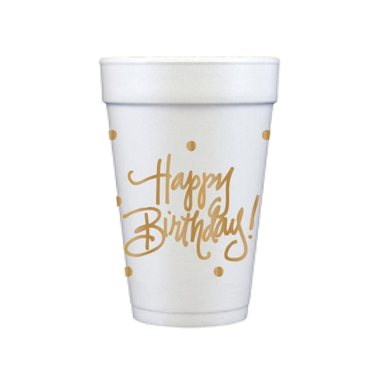 "Happy Birthday" Styrofoam Cups