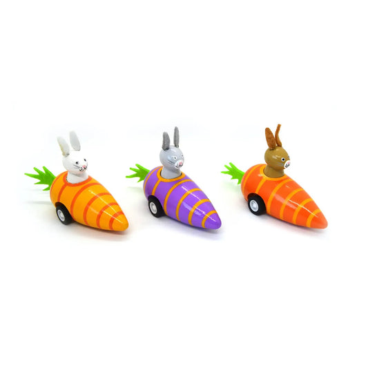 Pull Back Bunny in Carrot Car